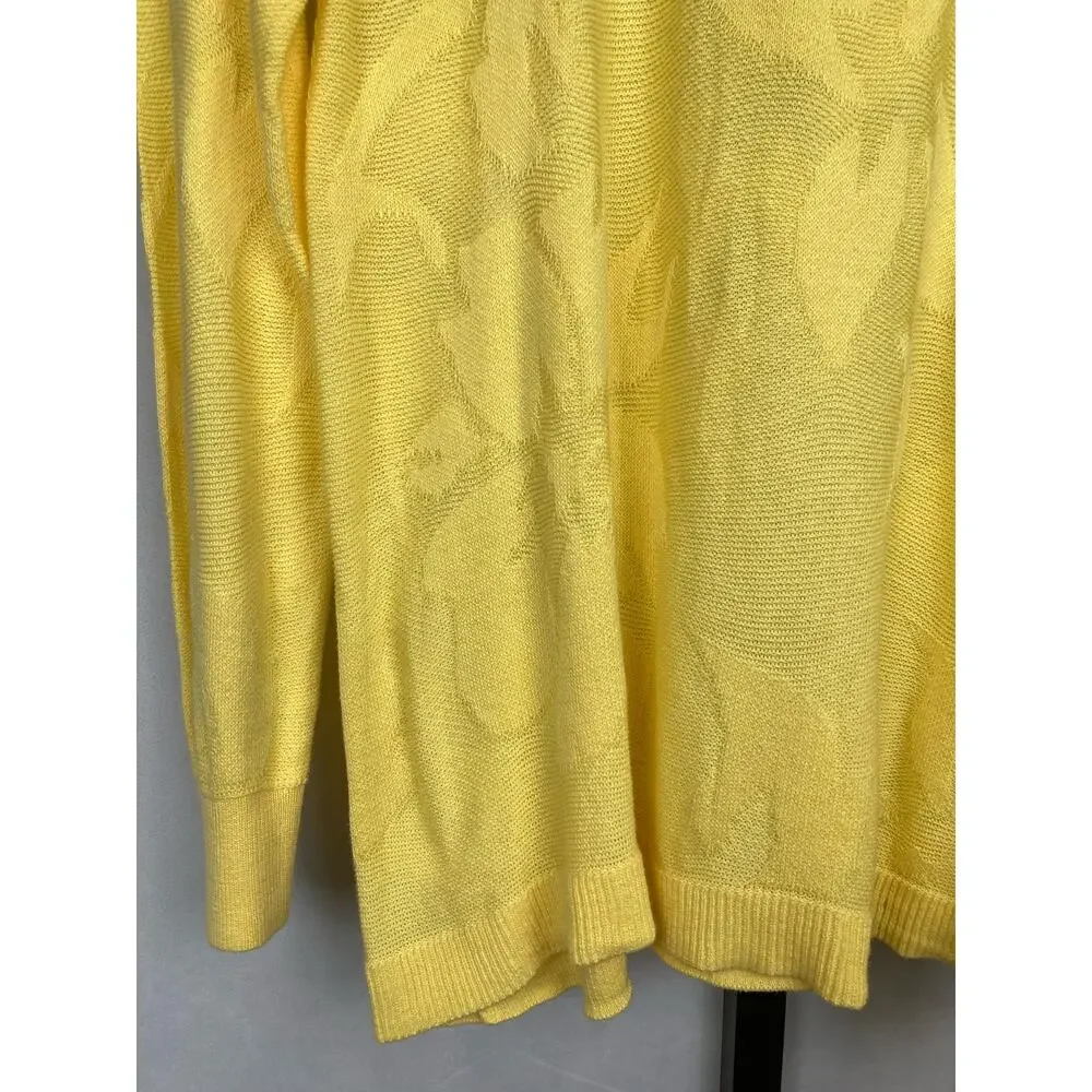 Soft Surroundings Floral Sweater Yellow Size 1X Open Knit Lightweight Soft NWT - Picture 4 of 10